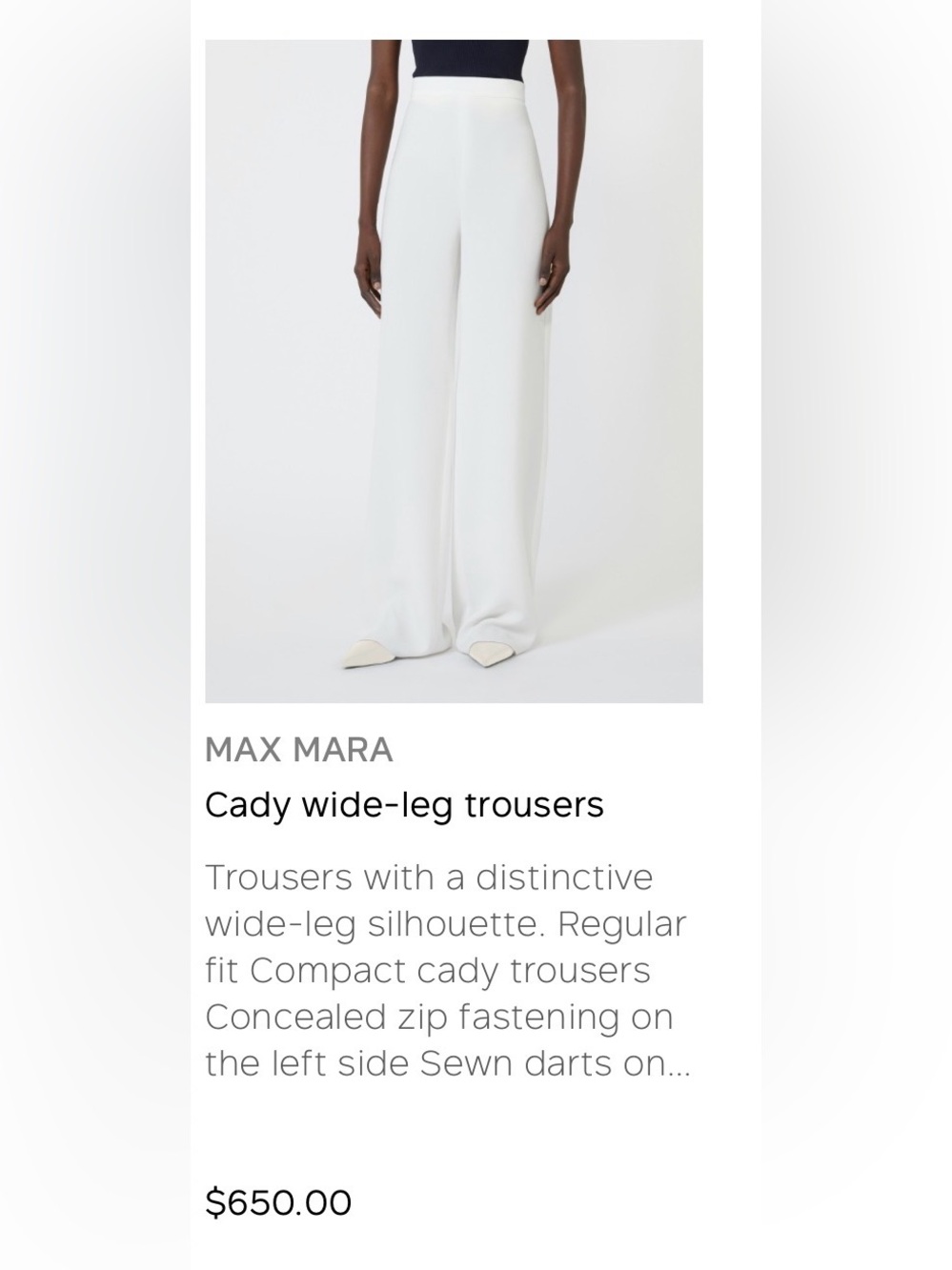 Marina Rinaldi Cream Wide-Leg Trousers